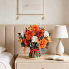 3D Pop-Up Greeting Card | Laser-Cut Floral Bouquet & Writable Interior