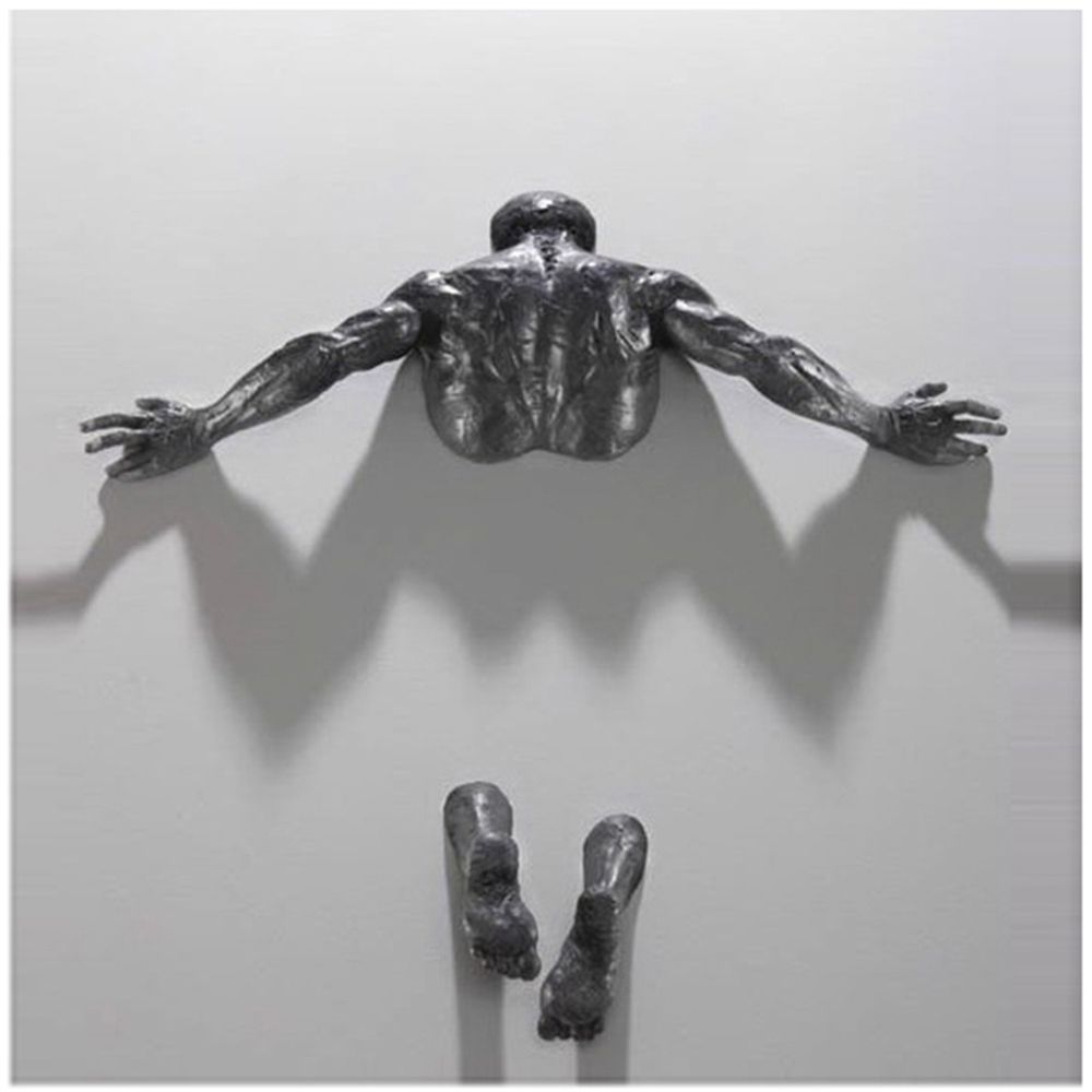 Wall Sculpture | 3D Climbing Figure & Resin Design