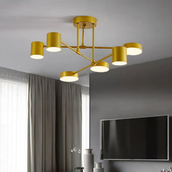6-Light Ceiling Light | Modern Geometric Design & Adjustable Light Modes