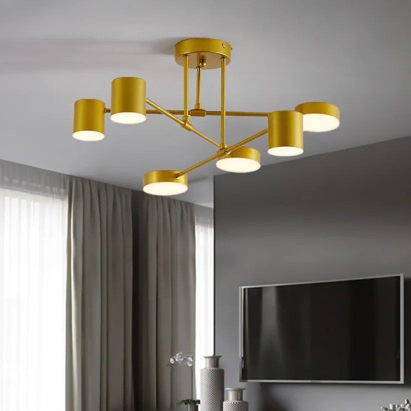 6-Light Ceiling Light | Modern Geometric Design & Adjustable Light Modes