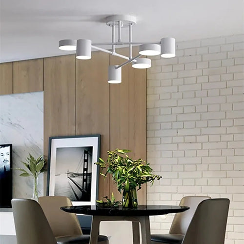 6-Light Ceiling Light | Modern Geometric Design & Adjustable Light Modes