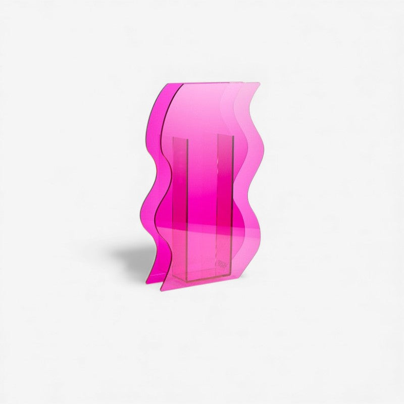 Bud Vase | Swirl Pattern & Transparent Acrylic | Flared Rim