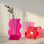 Bud Vase | Swirl Pattern & Transparent Acrylic | Flared Rim