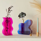 Bud Vase | Swirl Pattern & Transparent Acrylic | Flared Rim