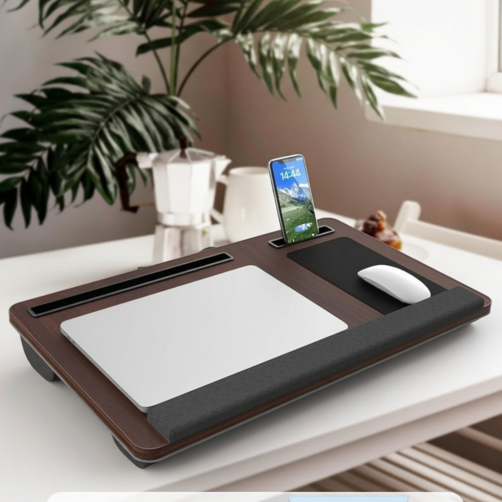 Laptop Stand | Adjustable With Device Holders | Mouse Pad & Wrist Cushion