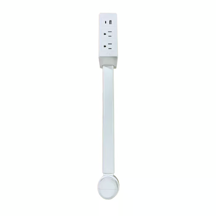 Power Strip | Adjustable Swivel Arm & USB-C Ports | Built-In Phone Holder
