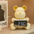 Alarm Clock | Bear-Shaped Dual-Sided LED Display | Ceramic & Resin