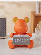 Alarm Clock | Bear-Shaped Dual-Sided LED Display | Ceramic & Resin