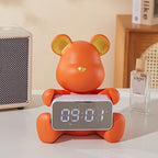 Alarm Clock | Bear-Shaped Dual-Sided LED Display | Ceramic & Resin
