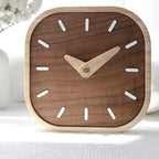 Desk Analog Clock | Square Wood Casing | Silent Movement
