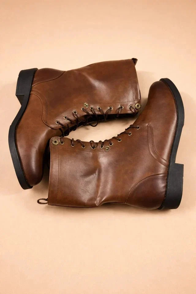 Ankle Boots | Fold-Down Design, Adjustable Laces & Non-Slip Sole
