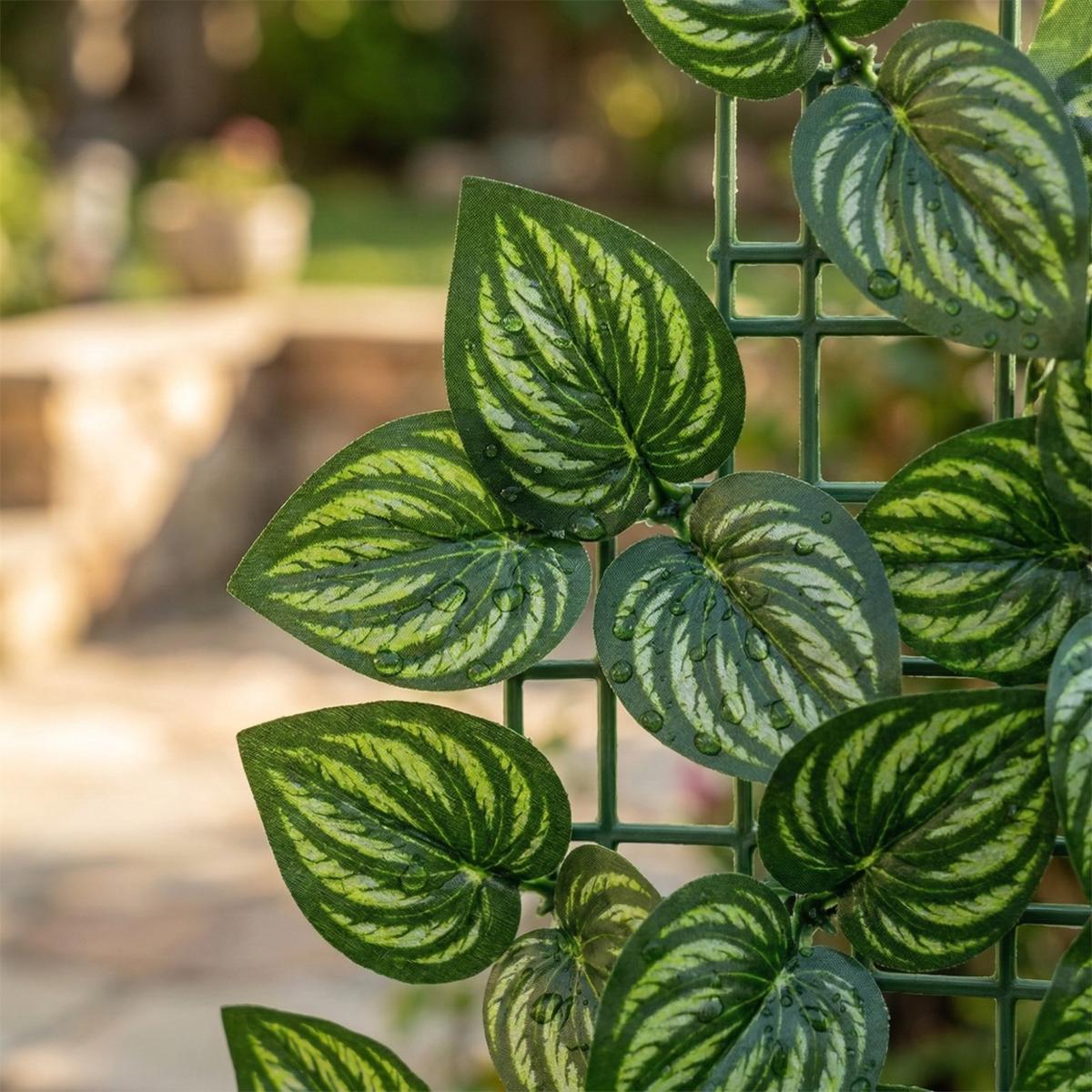 Artificial Privacy Fence | Dense Leaf Panel & Grid Backing