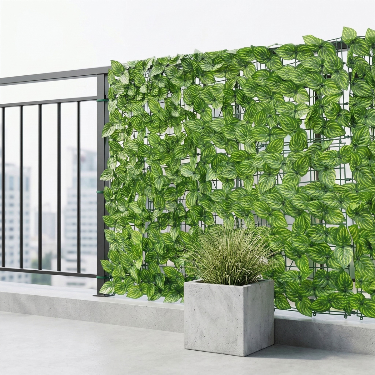 Artificial Privacy Fence | Dense Leaf Panel & Grid Backing