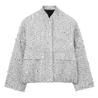 Aviator Jacket | Allover Sequin | Cropped Fit