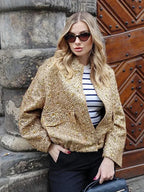 Aviator Jacket | Allover Sequin | Cropped Fit