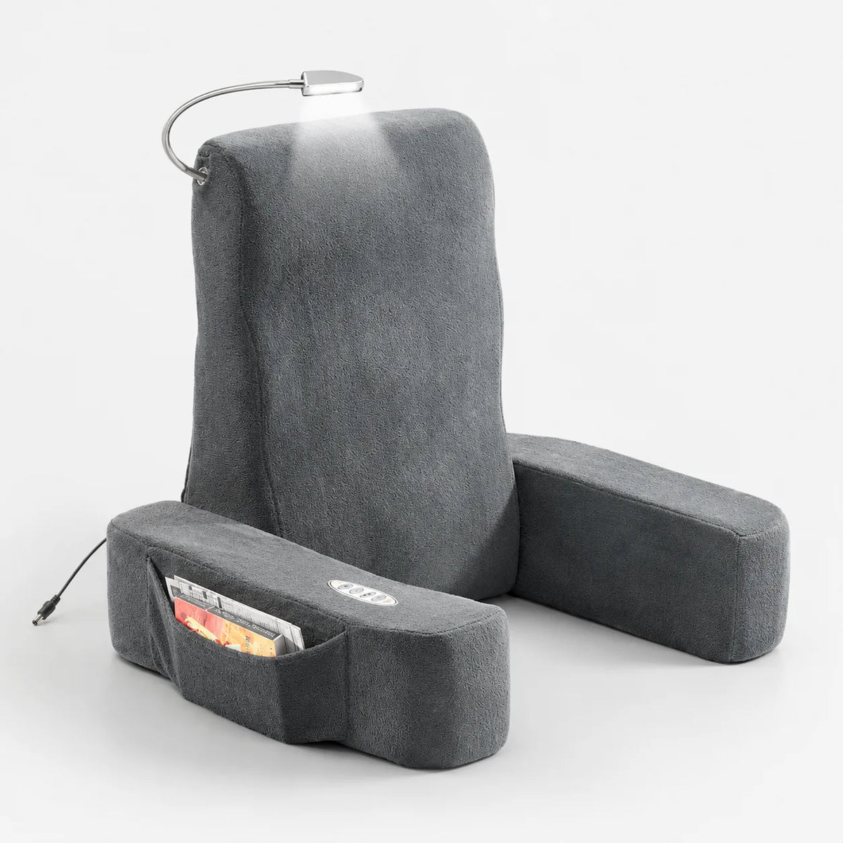 Backrest Massager | Vibrating & Optional Warmth | Foldable With Side Pockets