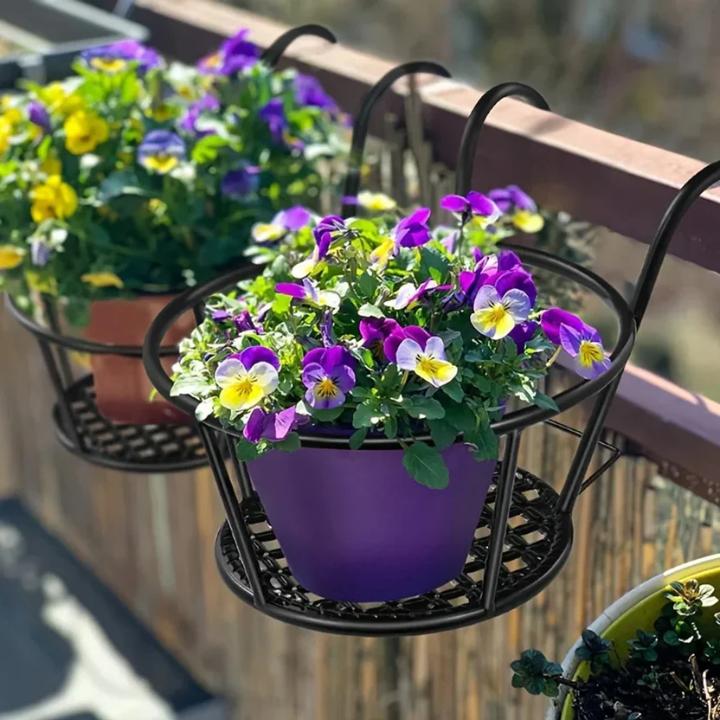 Balcony Pot Holder | Hook-On No-Drill Design | 3-Pack