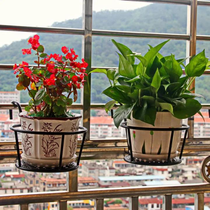 Balcony Pot Holder | Hook-On No-Drill Design | 3-Pack