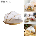 Bamboo Basket | Woven & Foldable With Mosquito Net | Small/Medium/Large