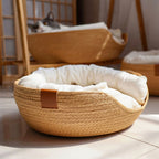 Pet Bed | Woven Bamboo & Raised Side Walls