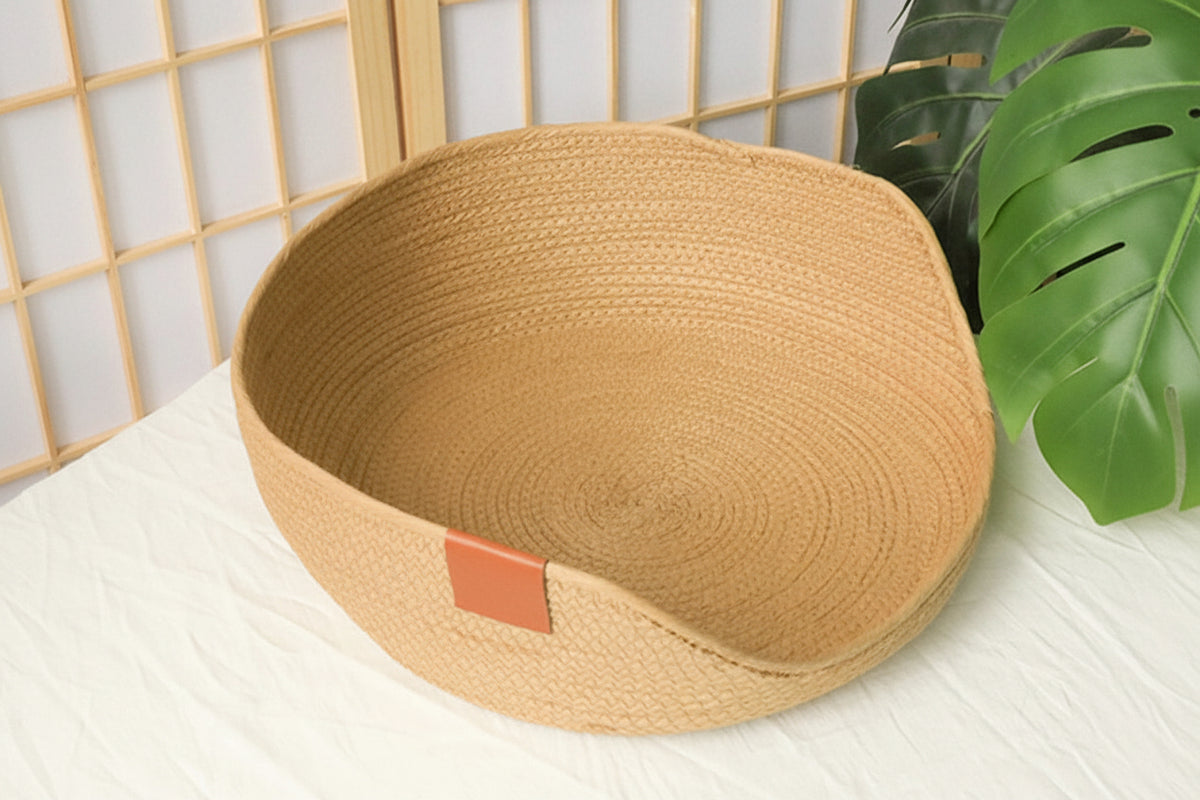 Pet Bed | Woven Bamboo & Raised Side Walls