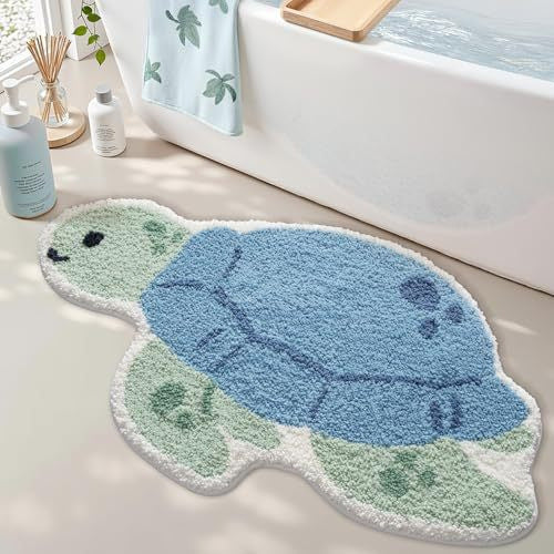 Bath Mat | Fish-Shaped Plush & Non-Slip | Machine Washable