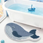 Bath Mat | Fish-Shaped Plush & Non-Slip | Machine Washable