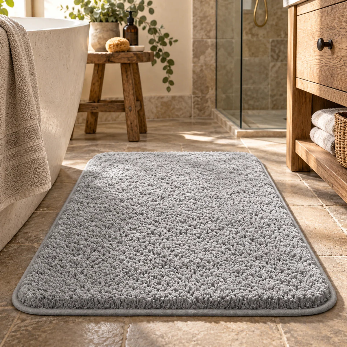 Bathroom Rug | Plush Absorbent Microfiber With Non-Slip Backing