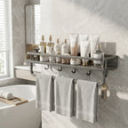 Bathroom Shelf | Aluminum Wall-Mounted | Optional Towel Rail