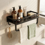 Bathroom Shelf | Aluminum Wall-Mounted | Optional Towel Rail