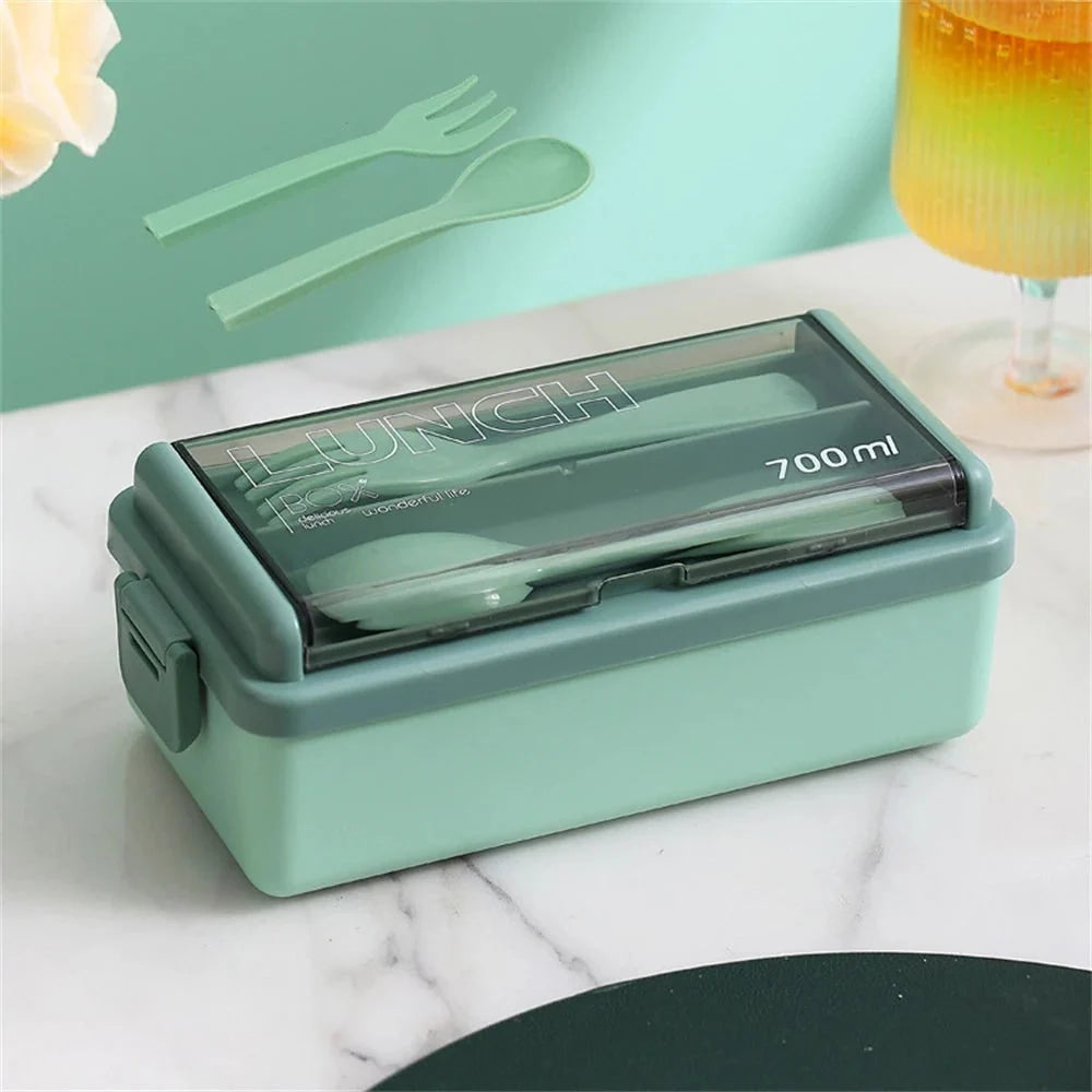 Bento Lunch Box | Double-Layer Leak-Proof & Microwave-Safe | 1400 ml