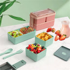 Bento Lunch Box | Double-Layer Leak-Proof & Microwave-Safe | 1400 ml