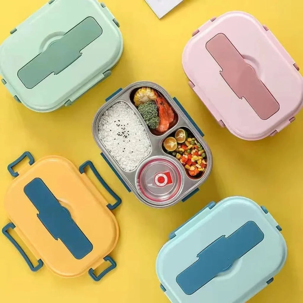 Bento Lunch Box | Insulated & Stainless Steel Compartments | With Removable Lidded Bowl