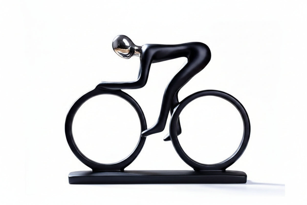 Bicycle Sculpture | Abstract Metal Frame Design | Display Base