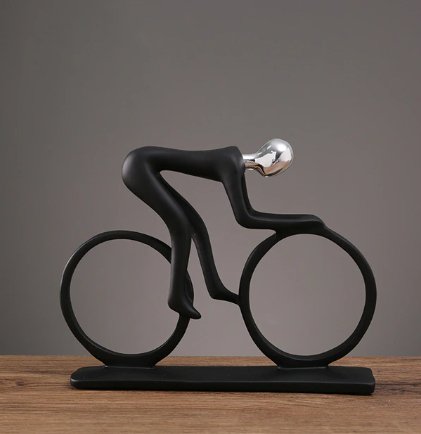 Bicycle Sculpture | Abstract Metal Frame Design | Display Base