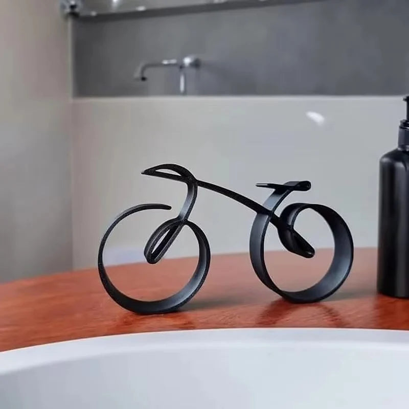 Bicycle Sculpture | Minimalist Metal Line Design | Smooth Finish