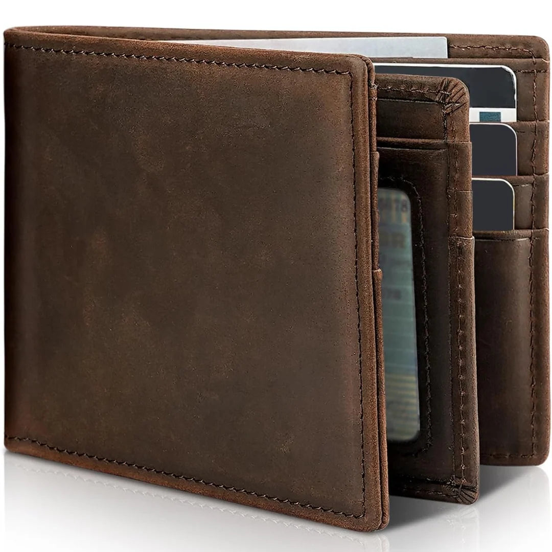 Bifold Wallet | Genuine Leather & RFID Blocking | 13 Card Slots