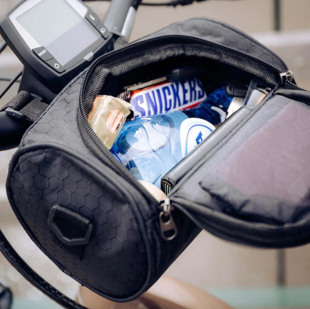 Bike Handlebar Bag | Touchscreen Window & Water-Resistant | Universal Hook-And-Loop Mount