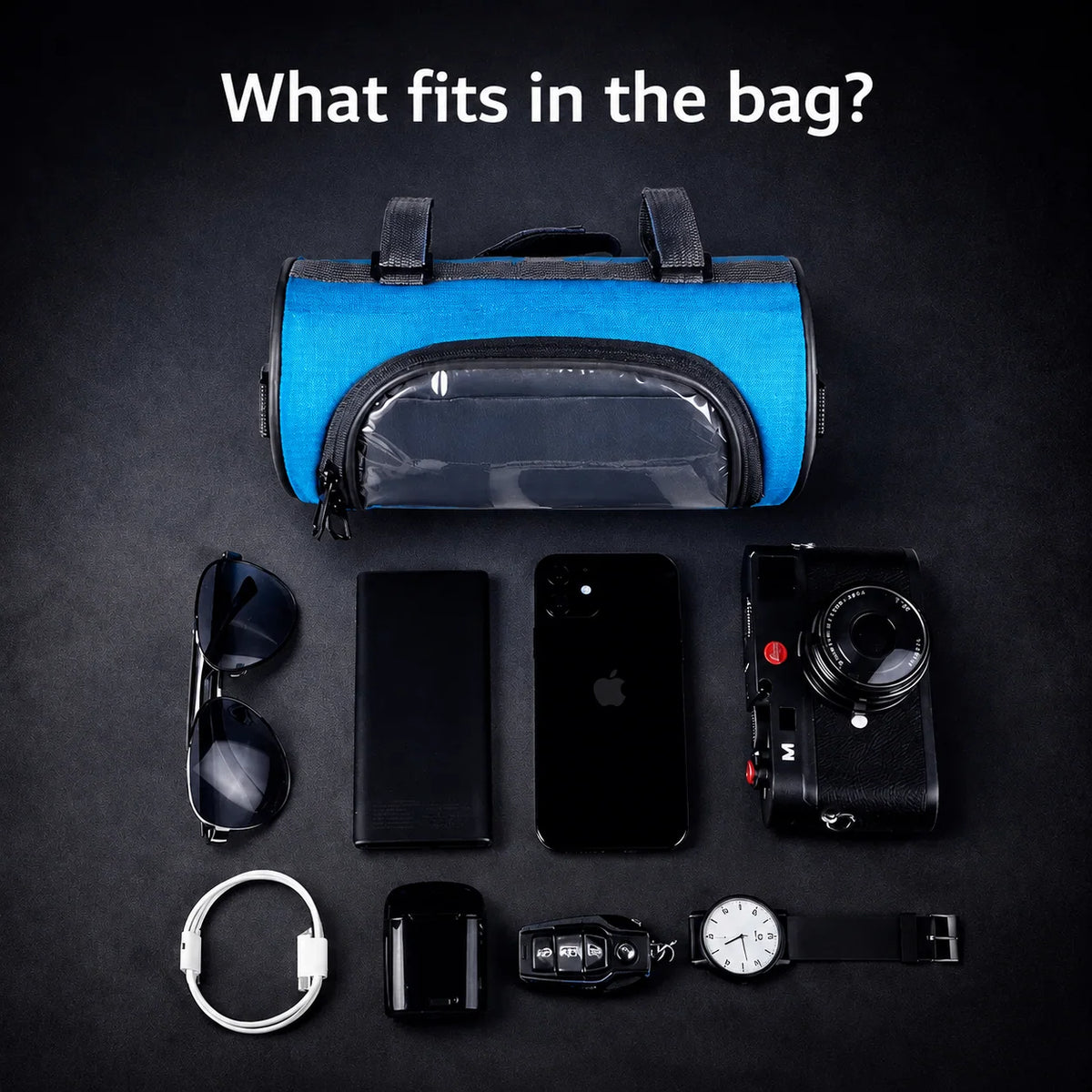 Bike Handlebar Bag | Touchscreen Window & Water-Resistant | Universal Hook-And-Loop Mount