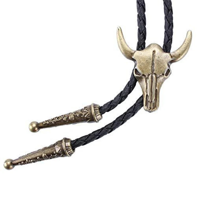 Bolo Tie | Silver-Tone Floral Slide & Adjustable Leather Cord