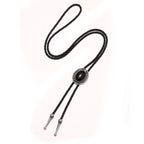 Bolo Tie | Silver-Tone Floral Slide & Adjustable Leather Cord