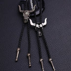 Bolo Tie | Silver-Tone Floral Slide & Adjustable Leather Cord