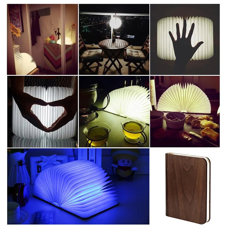 Book Light | Foldable Wooden Design | 4 Color Modes