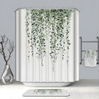 Shower Curtain | Leaf Vine Print | Reinforced Eyelets