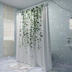 Shower Curtain | Leaf Vine Print | Reinforced Eyelets