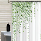 Shower Curtain | Leaf Vine Print | Reinforced Eyelets