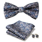 Bow Tie Set | Floral Print & Hand-Sewn Polyester | 3-Piece