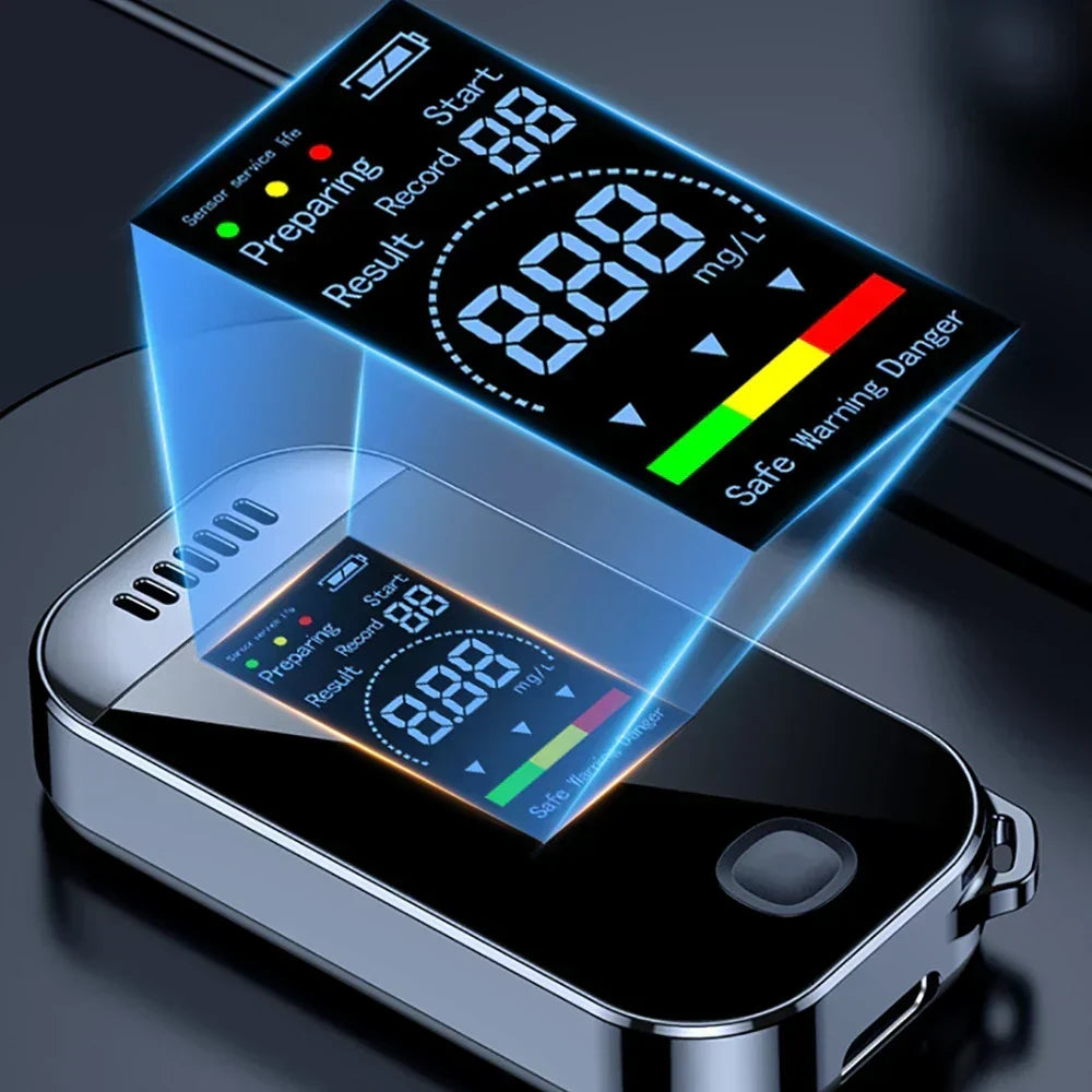 Breathalyzer | USB-Rechargeable Keychain & LCD Display