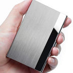 Business Card Case | Stainless Steel Wave Design | Slim & Compact