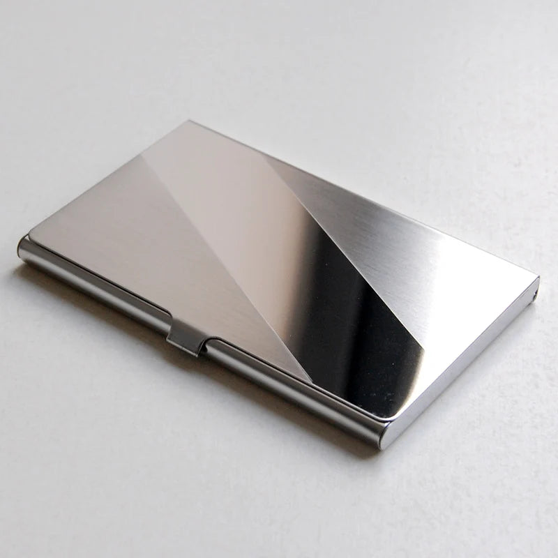 Business Card Case | Stainless Steel Wave Design | Slim & Compact